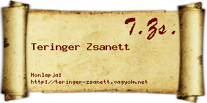 Teringer Zsanett névjegykártya